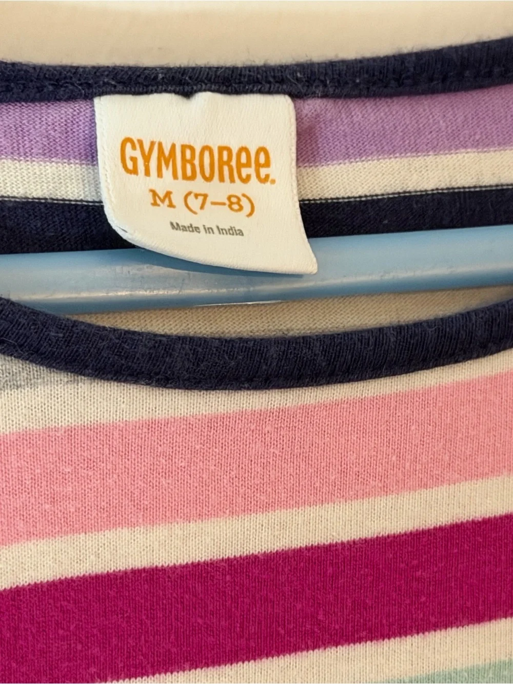 Gymboree Girls Fit & Flare LS Striped Dress M (7-8) Multicolor Pockets Bow Gymbo